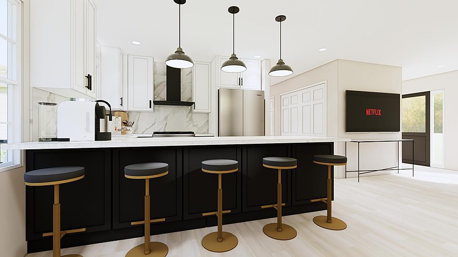 Two-Tone Island Kitchen — 3D Designs by DFC Home Improvement
