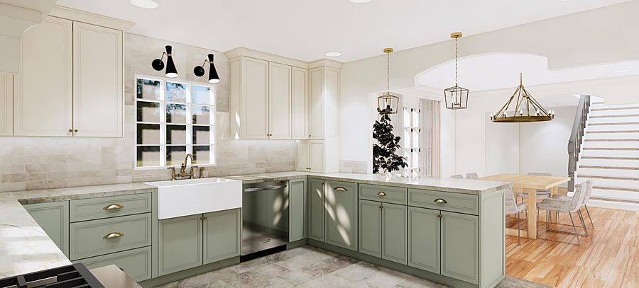 Sage Shaker Kitchen — 3D Designs by DFC Home Improvement