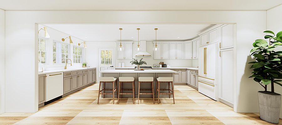 White Kitchen & Spa Baths — 3D Designs by DFC Home Improvement