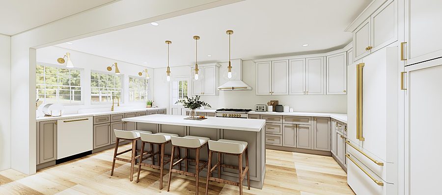 White Kitchen & Spa Baths — 3D Designs by DFC Home Improvement