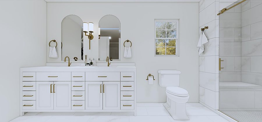 White Kitchen & Spa Baths — 3D Designs by DFC Home Improvement