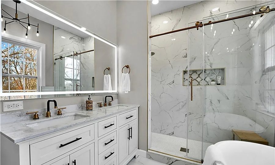 Bright Marble Spa Bath — Bathrooms by DFC Home Improvement