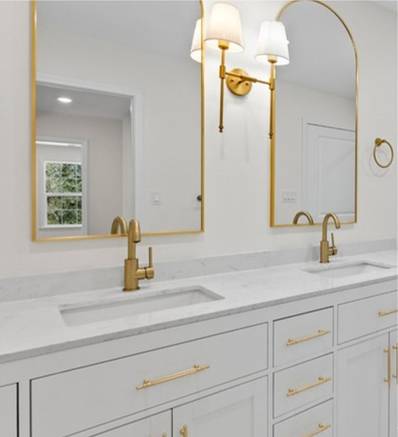 Arched-Mirror Glam Bath — Bathrooms by DFC Home Improvement