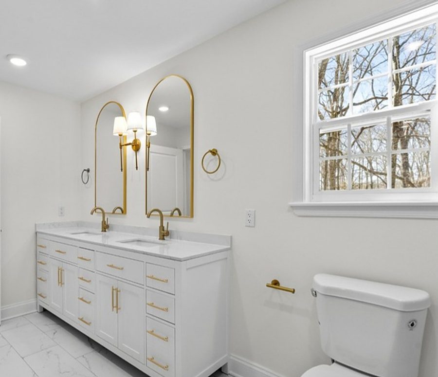 Arched-Mirror Glam Bath — Bathrooms by DFC Home Improvement