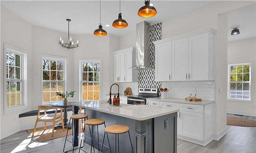 Geometric Backsplash Kitchen — Kitchens by DFC Home Improvement