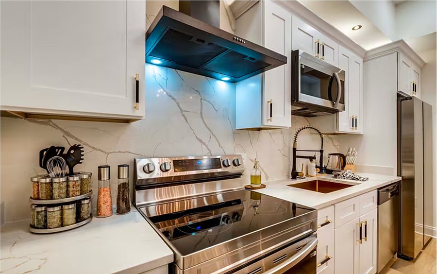 Warm Wood Accent Kitchen — Kitchens by DFC Home Improvement