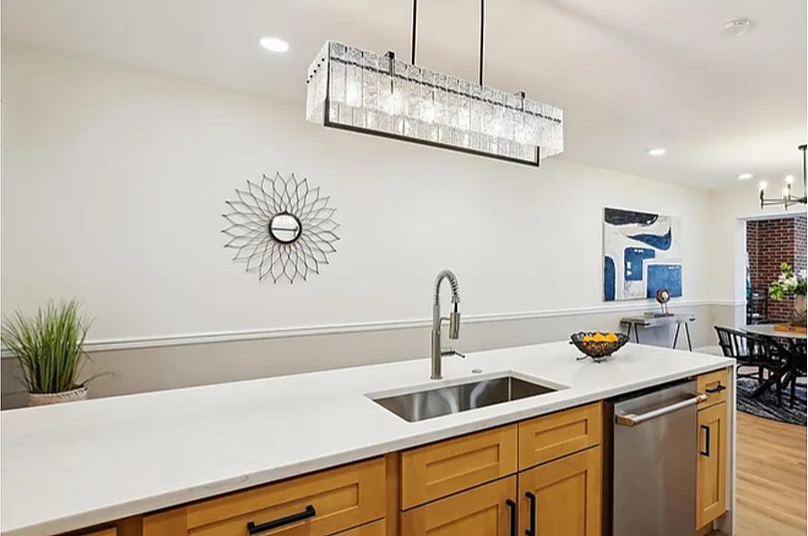 White & Wood Island — Kitchens by DFC Home Improvement