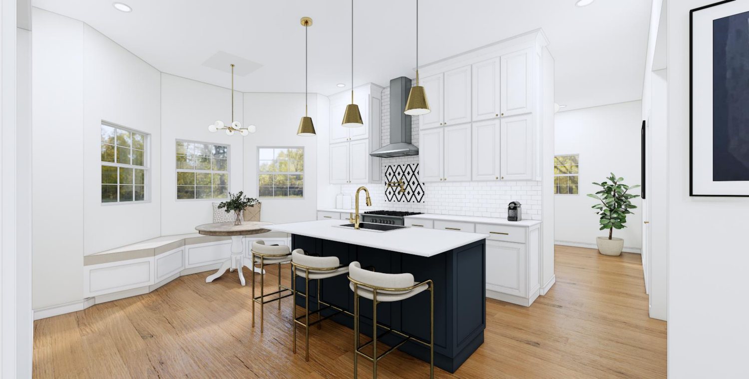 Geometric Backsplash Kitchen — 3D design rendering by DFC Home Improvement