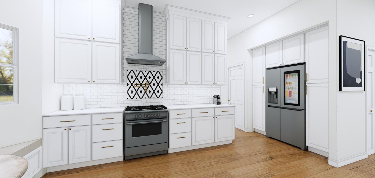 Geometric Backsplash Kitchen — 3D design rendering by DFC Home Improvement