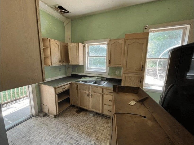 Geometric Backsplash Kitchen — before renovation by DFC Home Improvement