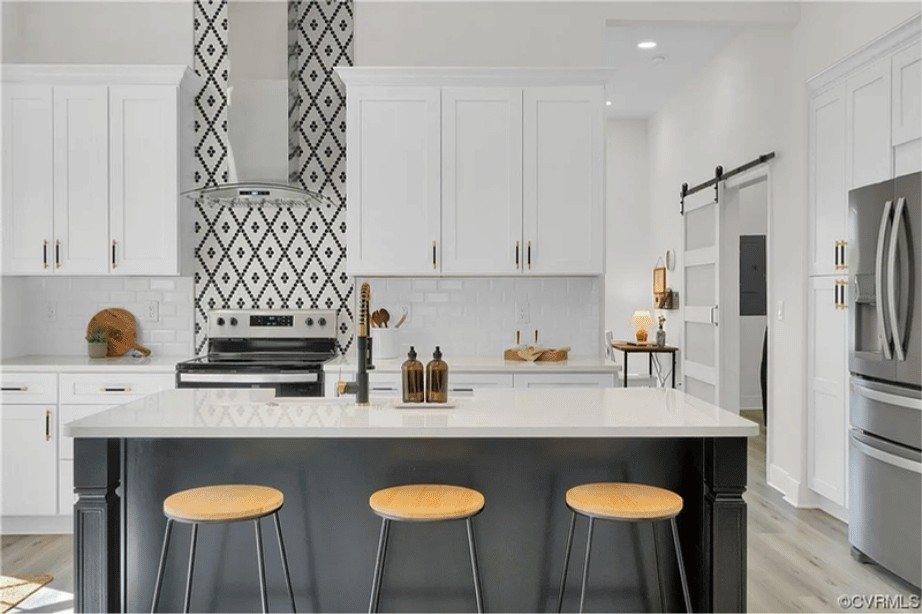 Geometric Backsplash Kitchen — finished project by DFC Home Improvement