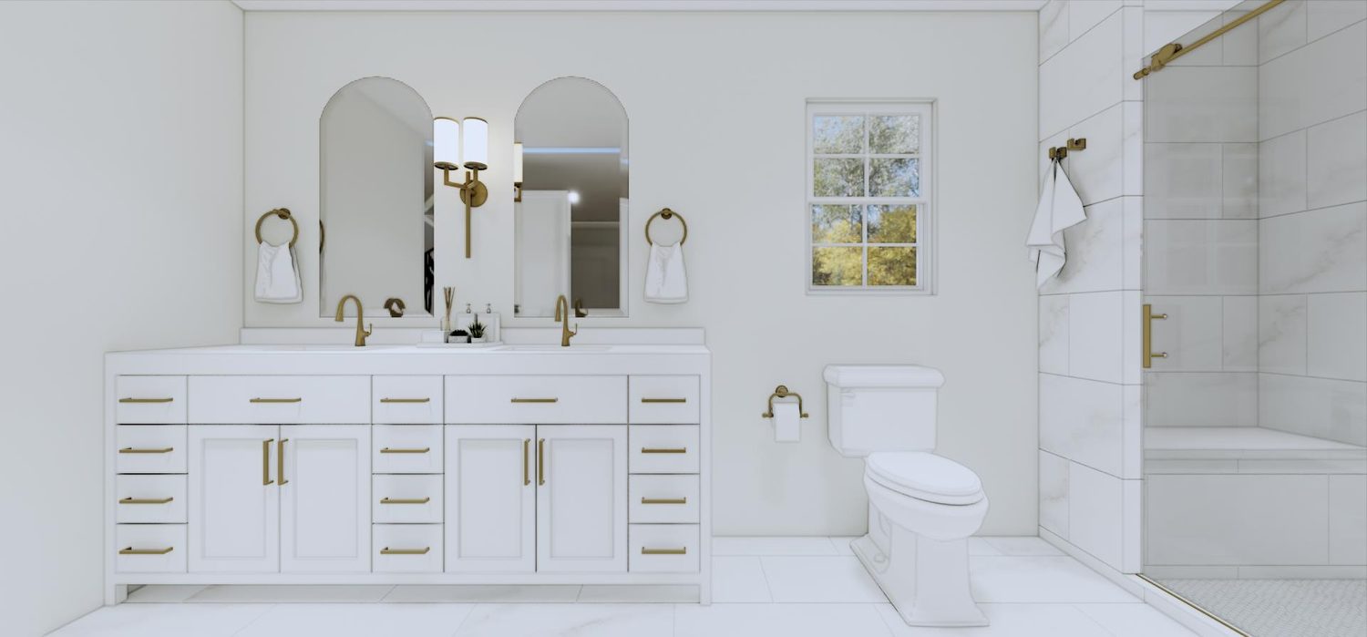 Arched-Mirror Spa Bath — 3D design rendering by DFC Home Improvement