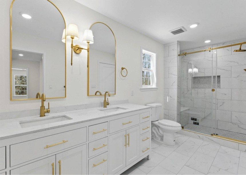Arched-Mirror Spa Bath — finished project by DFC Home Improvement