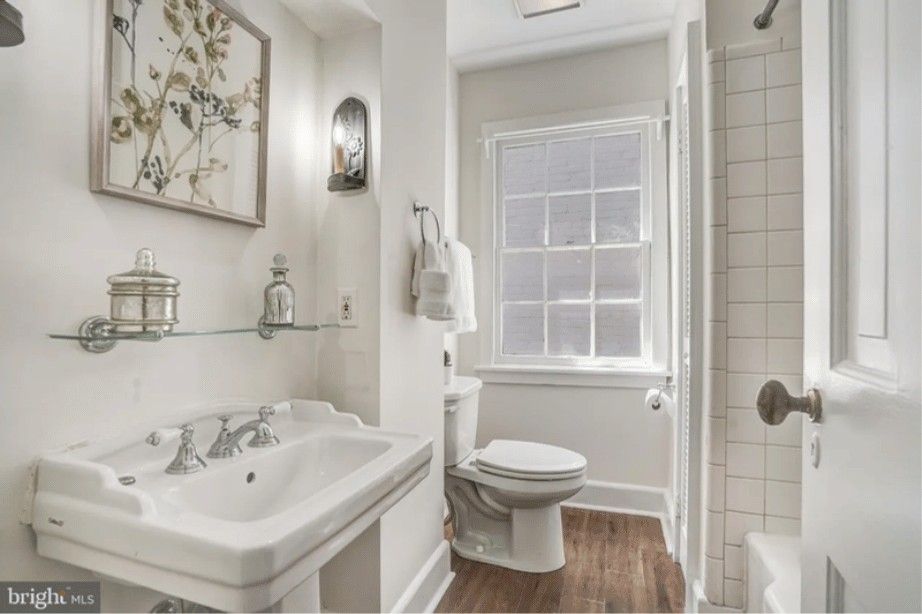 Warm Marble Bath — before renovation by DFC Home Improvement