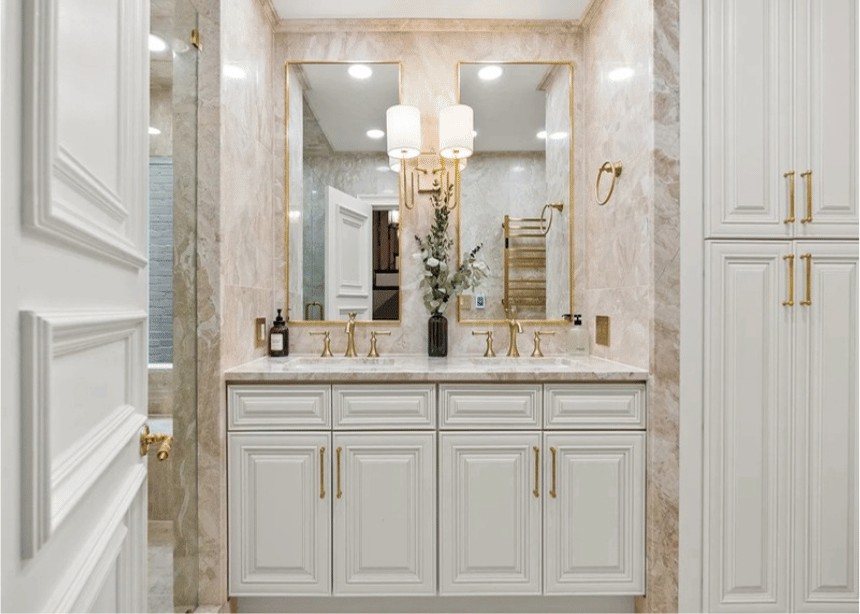 Warm Marble Bath — finished project by DFC Home Improvement